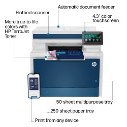 Open BoxHP (Refurbished) Color LaserJet Pro MFP 4301fdw Wireless Printer, Print, scan, Copy, fax, Fast speeds, Easy Setup, Mobile Printing, Advanced Security, Best-for-Small Teams (Renewed)